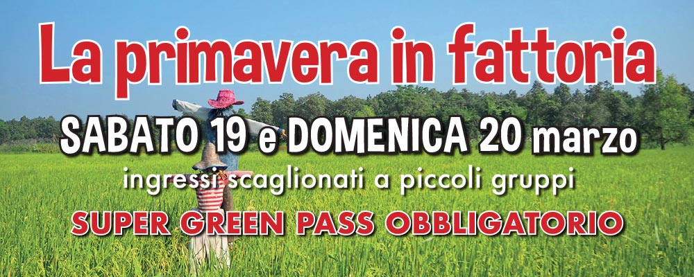 La PRIMAVERA in fattoria:  sabato 19 e domenica 20 marzo